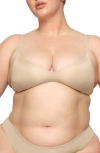 Skims Wireless Push-up Plunge Bra In Sand