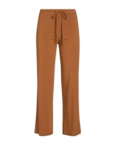 Skims Woman Pants Brown Size L Cotton, Elastane