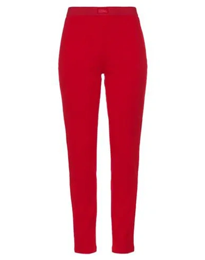 Skims Woman Pants Red Size S Cotton, Elastane In Burgundy