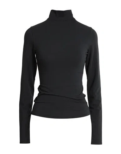 Skims Woman T-shirt Charcoal Size L Cotton, Elastane In Black