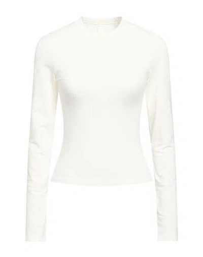 Skims Woman T-shirt Cream Size L Cotton, Elastane In White