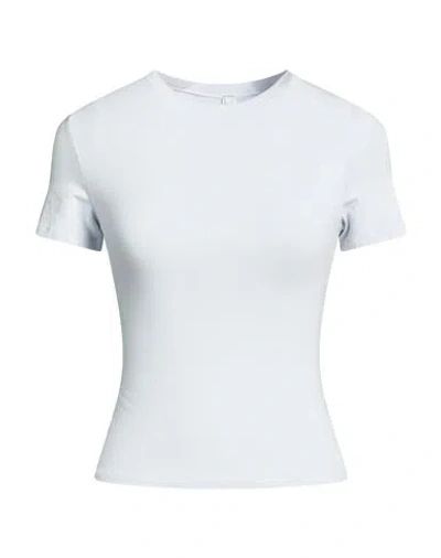 Skims Woman T-shirt Sky Blue Size S Cotton, Elastane