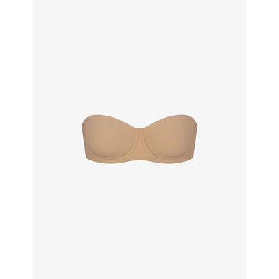 Skims Womens Clay Fits Everybody Strapless Stretch-woven Bra