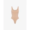 Skims Fits Everybody Square Neck Sleeveless Bodysuit In Clay