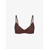 Skims Womens Cocoa Fits Everybody Demi Unlined Stretch-woven Bra In Cocoa