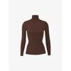Skims Womens Cocoa Fits Everybody Turtleneck Stretch-woven Top In Cocoa
