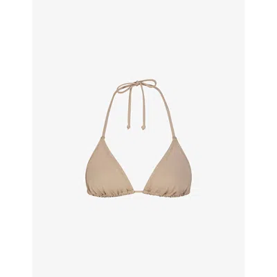 Skims Womens Desert Signature Swim Triangle Padded Stretch Recycled-nylon Bikini Top