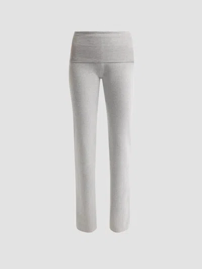 Skims Women's Foldover Mid-weight Knit Pants In Gray