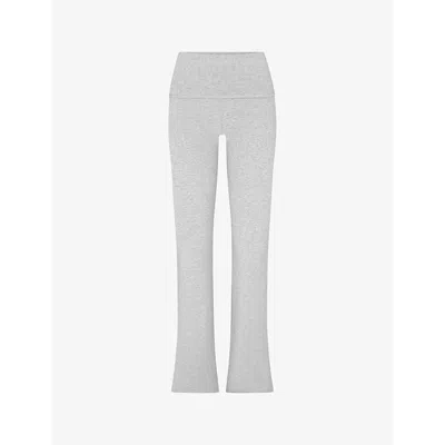 SKIMS WOMENS SKIMS FOLDOVER SLIM-FIT HIGH-RISE STRETCH-JERSEY TROUSERS