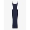 SKIMS SKIMS WOMEN'S NAVY SOFT LOUNGE SCOOP-NECK STRETCH-MODAL MAXI SLIP DRESS