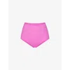 Skims Womens Neon Orchid Boy Short High-rise Recycled Stretch-nylon Bikini Bottoms