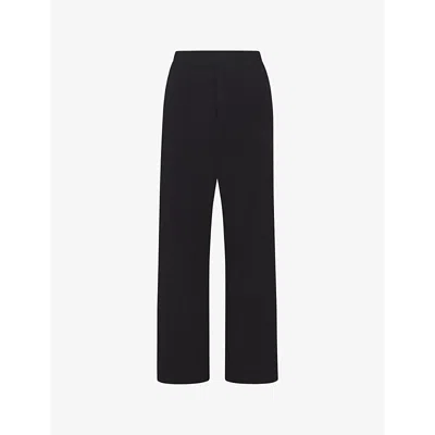 Skims Womens Onyx Boyfriend Relaxed-fit Stretch-woven Trousers
