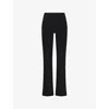Skims Womens Onyx Outdoor Bootcut High-rise Stretch Cotton-blend Leggings In Onyx