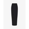 Skims Soft Lounge Elasticated-waist Stretch-woven Maxi Skirt In Onyx