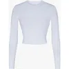 Skims Womens Periwinkle New Vintage Long-sleeve Stretch-cotton Top