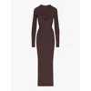 SKIMS WOMENS SOFT LOUNGE ROUND-NECK STRETCH-WOVEN MAXI DRESS PHOENIX