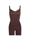 Skims Womens Cocoa Sculpt Ruched Stretch-woven Body In Brown