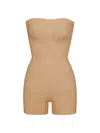 Skims Women's Seamless Sculpt Strapless Shortie Bodysuit In Ochre