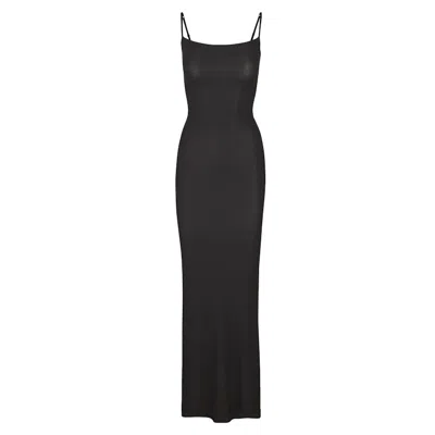 Pre-owned Skims Women's  Soft Lounge Long Slip Dress In Onyx