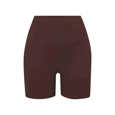 Pre-owned Skims Women's  Swim Mid Waist Short In Cocoa