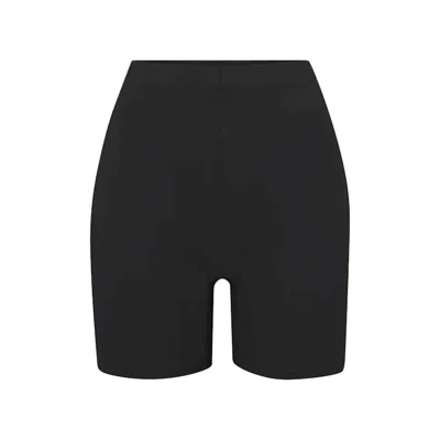 Pre-owned Skims Women's  Swim Mid Waist Short In Onyx
