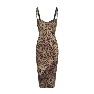 Pre-owned Skims Women's  X Dolce&gabbana  Body Dress In Leopard