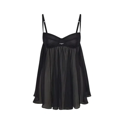 Pre-owned Skims Women's  X Dolce&gabbana  Romance Babydoll Dress In Onyx