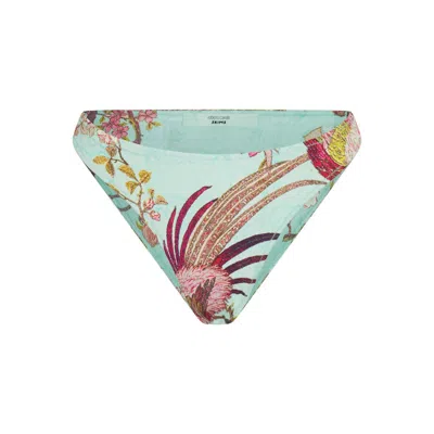 Pre-owned Skims Women's  X Roberto Cavalli Dipped Bikini Bottom In Fagianella Print In Animal Print