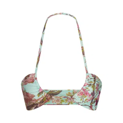 Pre-owned Skims Women's  X Roberto Cavalli Halter Bikini Top In Fagianella Print In Animal Print