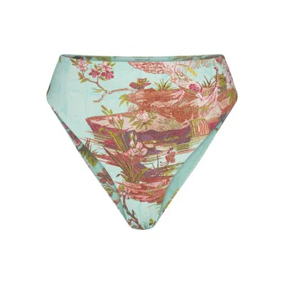 Pre-owned Skims Women's  X Roberto Cavalli Highwaisted Bikini Bottom In Fagianella Print In Animal Print