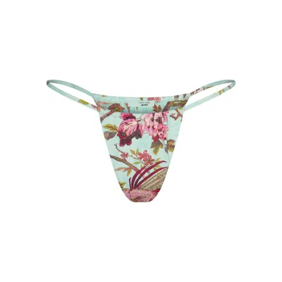 Pre-owned Skims Women's  X Roberto Cavalli String Bikini Bottom In Fagianella Print In Animal Print