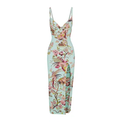 Pre-owned Skims Women's  X Roberto Cavalli Underwire Dress In Fagianella Print In Animal Print