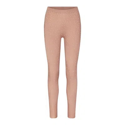 Pre-owned Skims Women's  X Swarovski Jelly Sheer Highwaisted Legging In Sienna