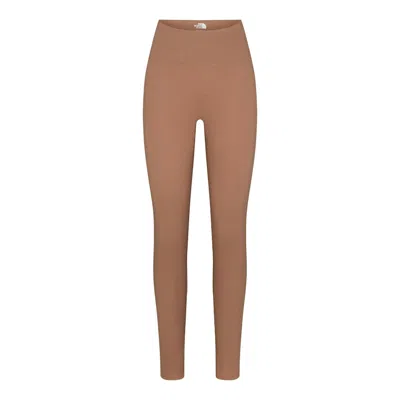 Pre-owned Skims Women's  X Tnf Dotknit Legging In Sienna