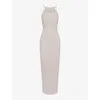 Skims Cotton Rib Maxi Dress In Stone