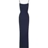 Skims Womens Vy Soft Lounge Scoop-neck Stretch-modal Maxi Slip Dress In Blue