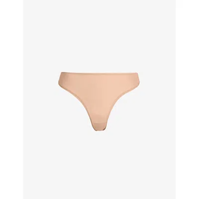 Skims Womens Clay Fits Everybody Mid-rise Stretch-woven Thong Xxl