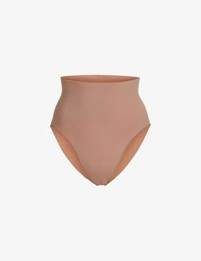 Skims Womens Sienna Core Control High-rise Stretch-woven Briefs In Nude (lingerie)