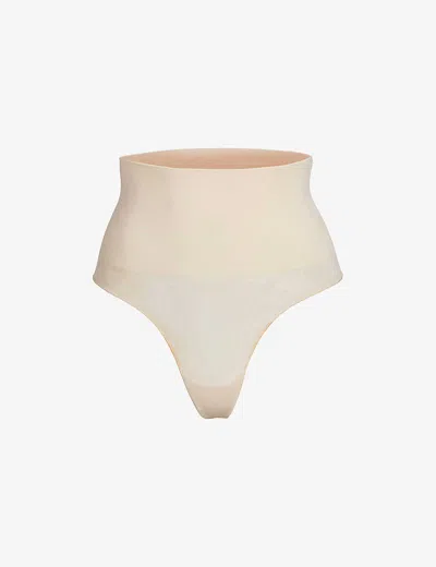 Skims Womens Sand Core Control High-rise Stretch-woven Thong In Sand