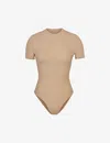 Skims Womens Clay Fits Everybody High-neck Stretch-woven Body In Clay