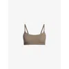 Skims Womens Fits Everybody Scoop-neck Jersey Bralette Truffle Xxs In Brown