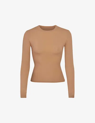 Skims Fits Everybody Stretch-jersey T-shirt In Neutral