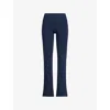 Skims Womens Foldover Slim-fit High-rise Stretch-jersey Trousers Navy Xs