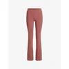 Skims Womens Foldover Slim-fit High-rise Stretch-jersey Trousers Redwood