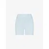 Skims Stretch Cotton Rib Boxers In Opal