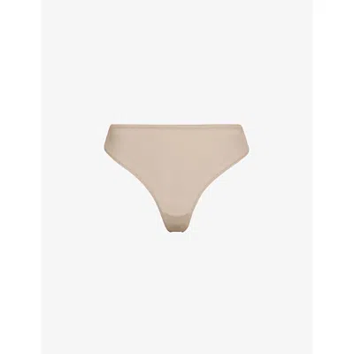 Skims Womens Mica Fits Everybody Mid-rise Stretch-woven Thong