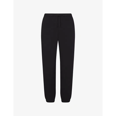 Skims Womens Onyx Elasticated-waist Fleece Jogging Bottoms