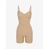 Skims Womens Clay Seamless Sculpt Slim-fit Stretch-woven Bodysuit In Clay