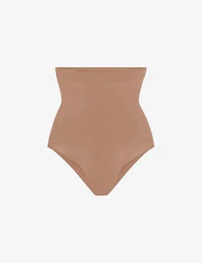 Skims Womens Sienna Sculpting High-rise Stretch-woven Briefs In Nude (lingerie)