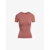 Skims Womens Short-sleeved Slim-fit Stretch-cotton T-shirt Redwood